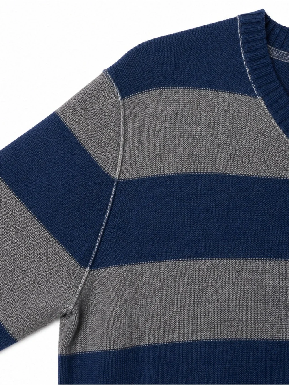 Vintage Banana Republic Luxury Blend Cashmere Angora Striped V Neck Sweater